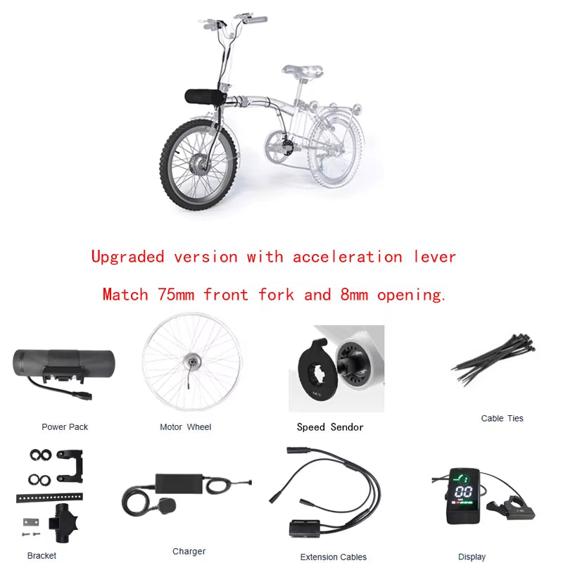 Brompton Special Edition E-Bike Kits E-Bike Conversion Kits 36V10AH Battery,For Bike to Electric Bike Upgrade Kit