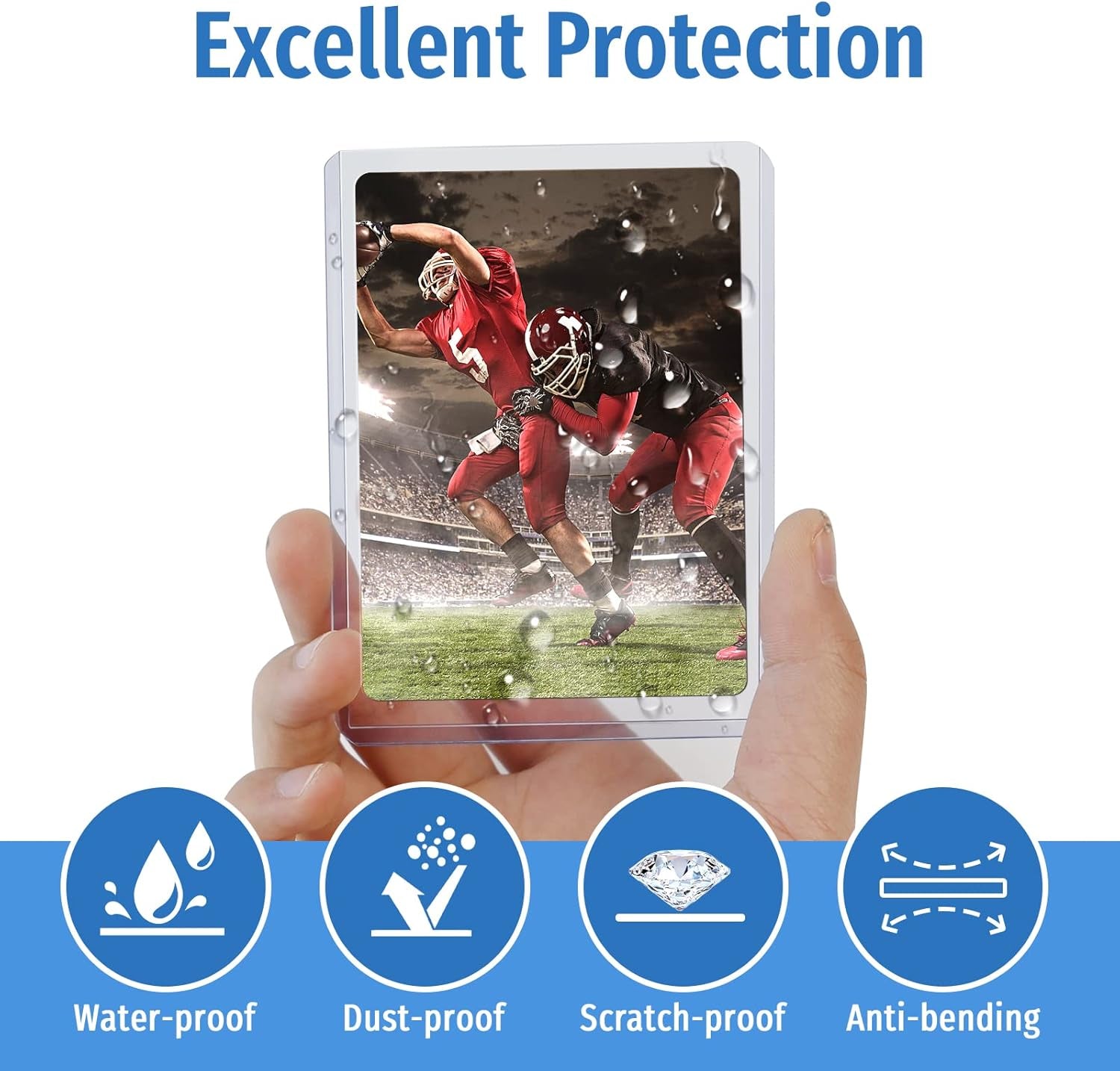 100 Toploaders for Cards,35Pt Toploader Card Protector, 3" X 4" Hard Plastic Card Sleeves, Baseball Card Protector, Topload Card Holder for Collectible Trading Cards Sports Cards MTG