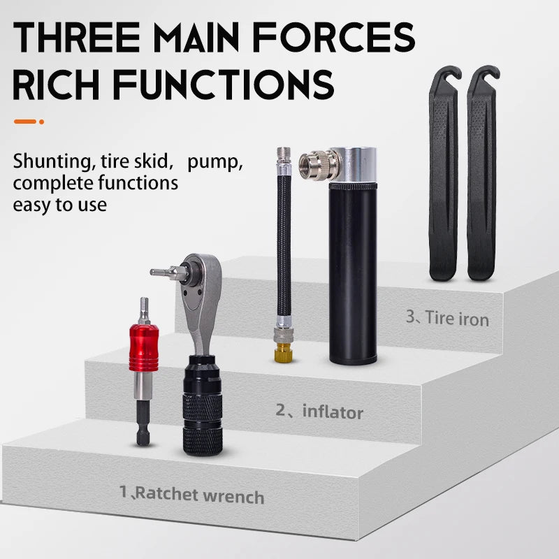 Tinkrider Bicycle Portable Tools Repair Bags Set Multipurpose Bike Toolkit MTB Road Bike Storage Capsule Kit Cycling Pump