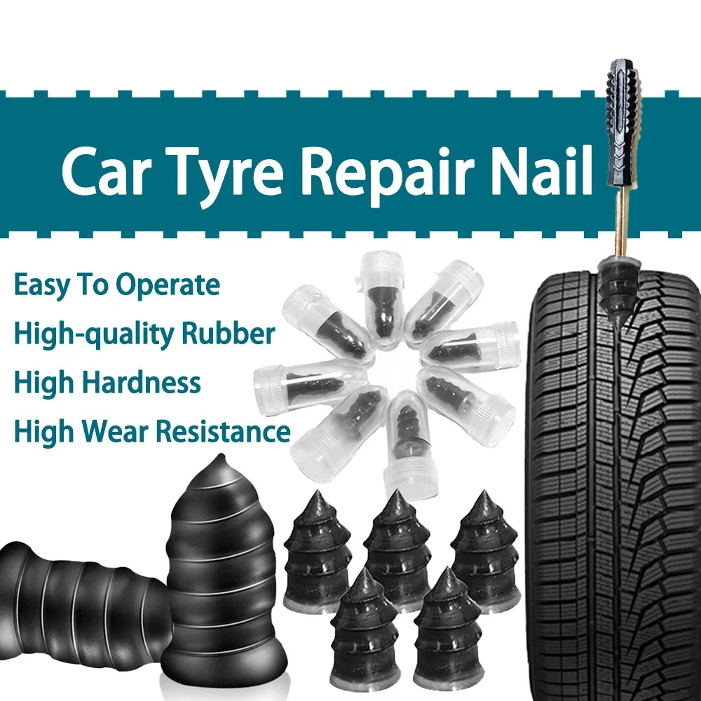 10/20/30Pcs Car Vacuum Tyre Repair Nail Set Motorcycle Tire Puncture Repair Kit for Auto Bike Tubeless Tire Repair Rubber Nails