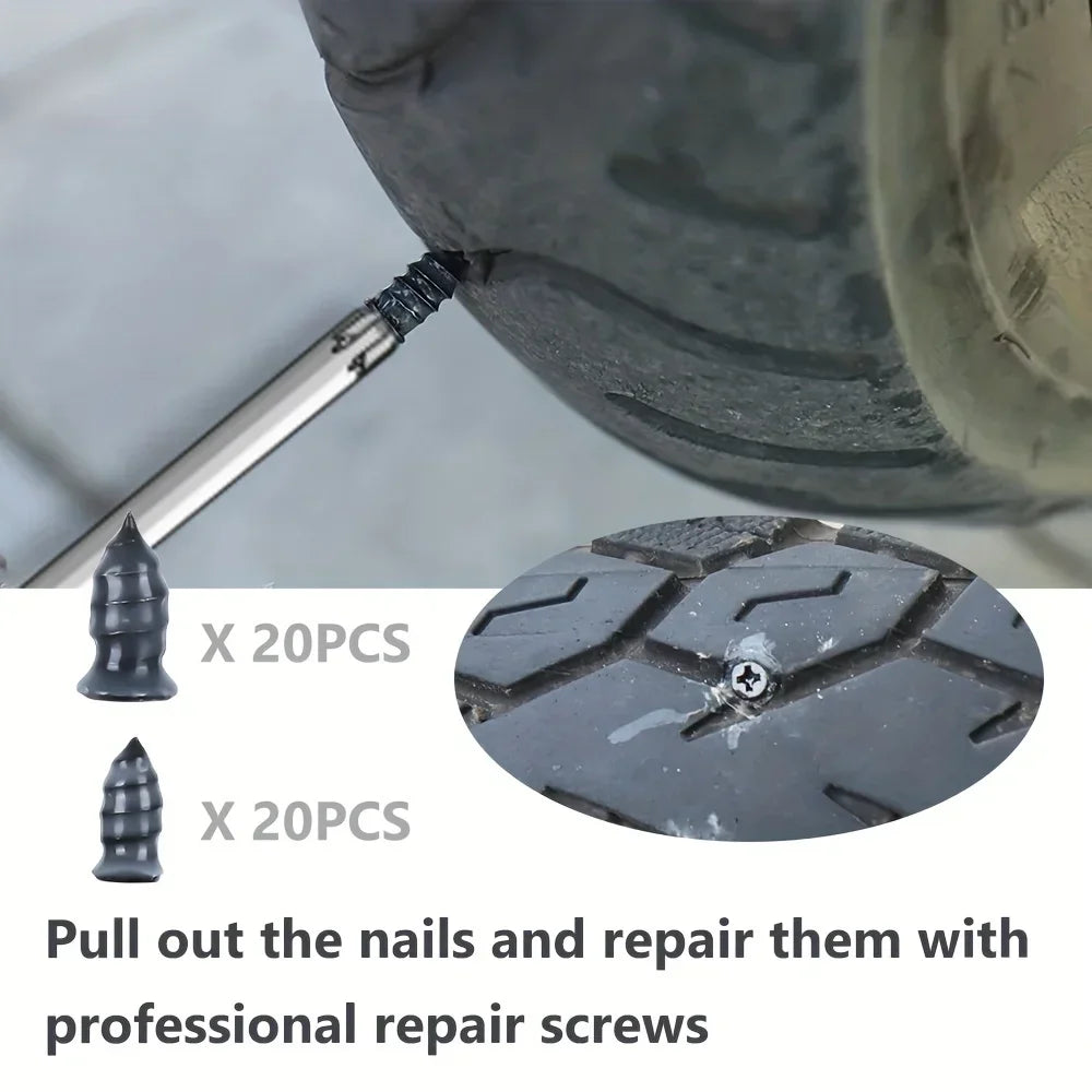 10/20/30Pcs Car Vacuum Tyre Repair Nail Set Motorcycle Tire Puncture Repair Kit for Auto Bike Tubeless Tire Repair Rubber Nails