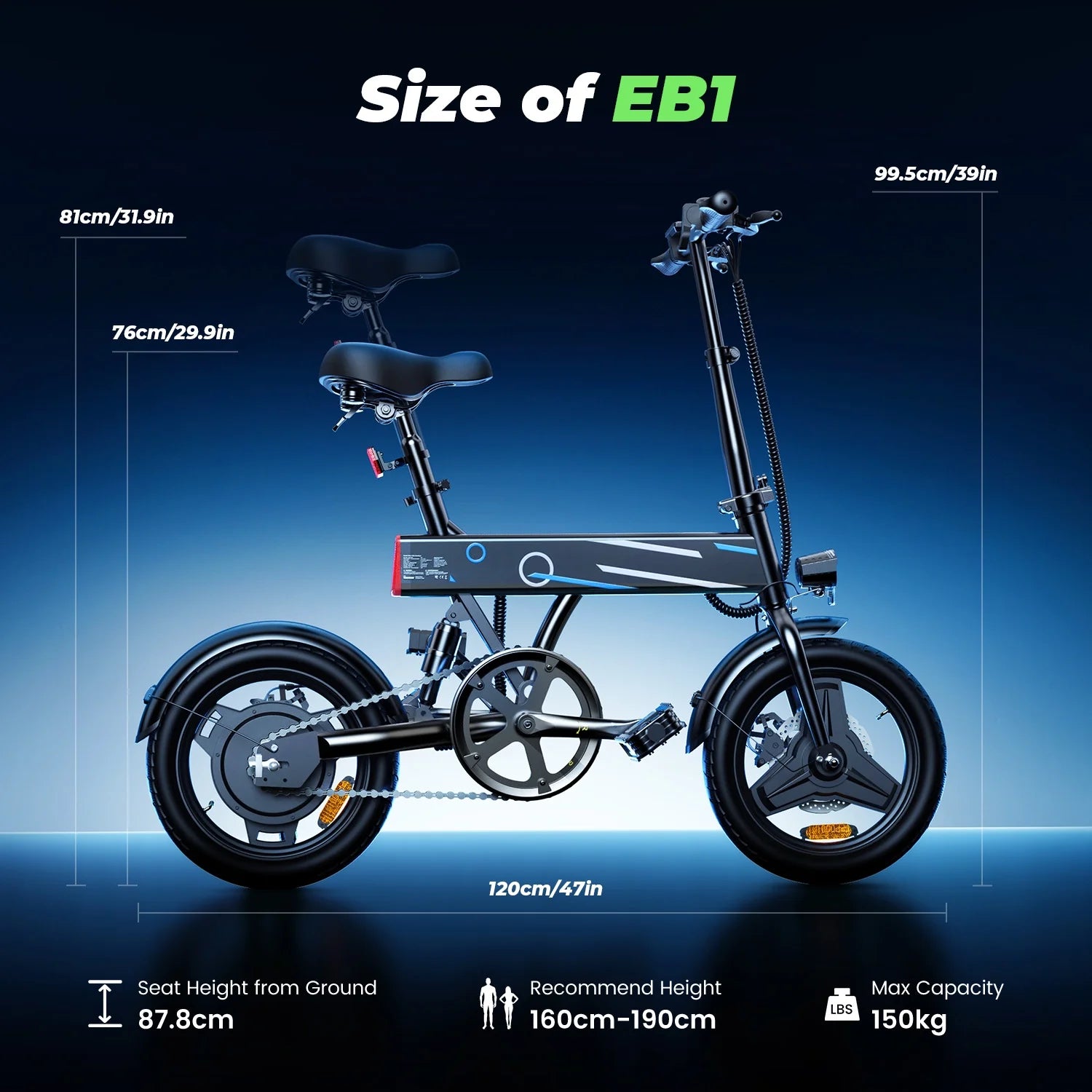 14" Foldable Electric Bicycle for Adults,500W 42V 10Ah Electric Bike,Lcd,20Mph Commuter E Bike for Teen