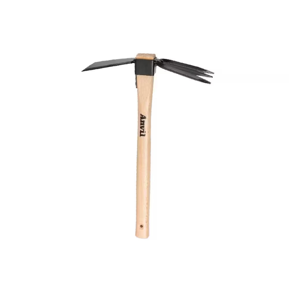 14-2/5 In. Wood Handle Digging Hoe/Cultivator Combo