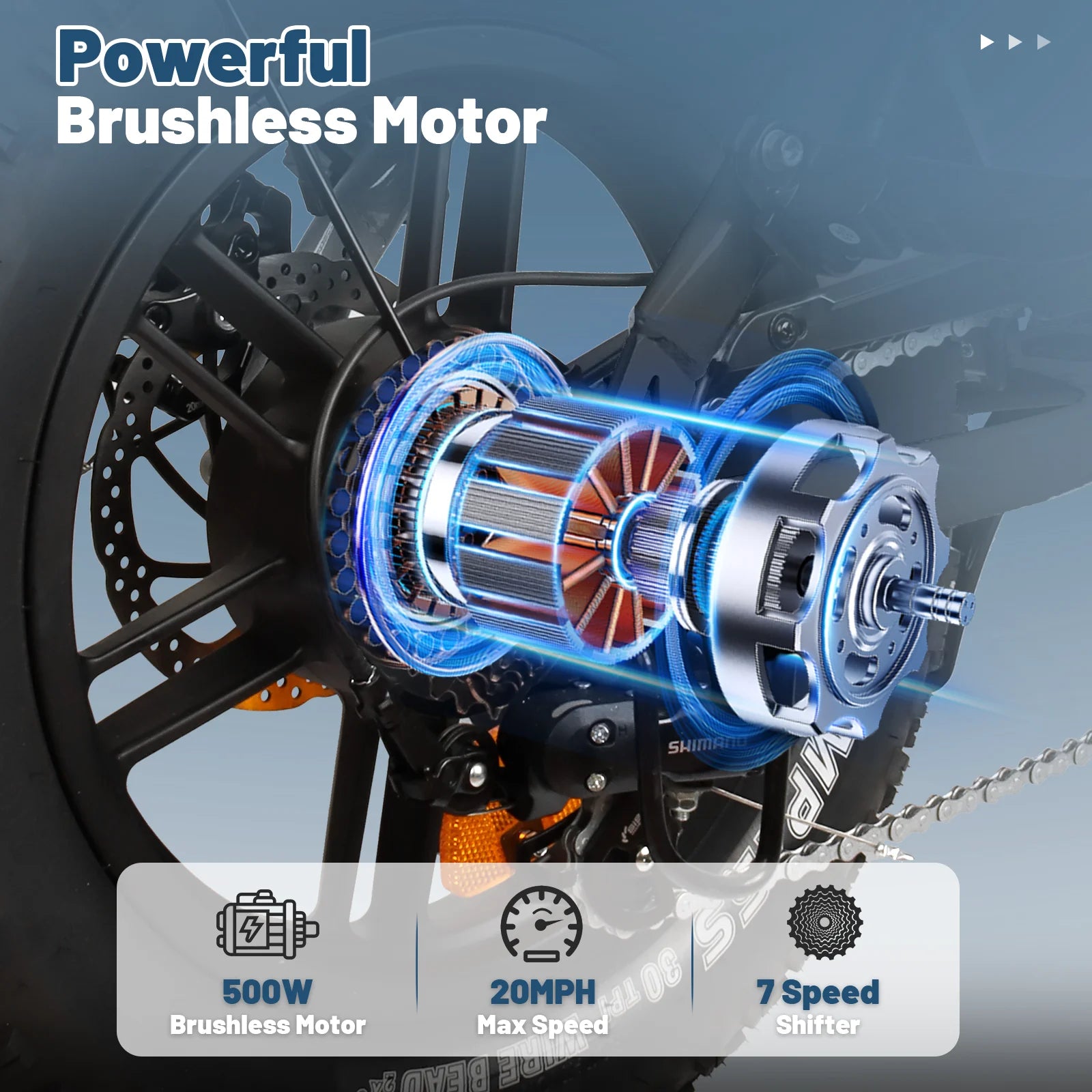 Electric Bike for Adults, 16" Fat Tire Ebike, 500W 20MPH Electric Bicycle, 36V 10.4Ah, E Bike UL2849