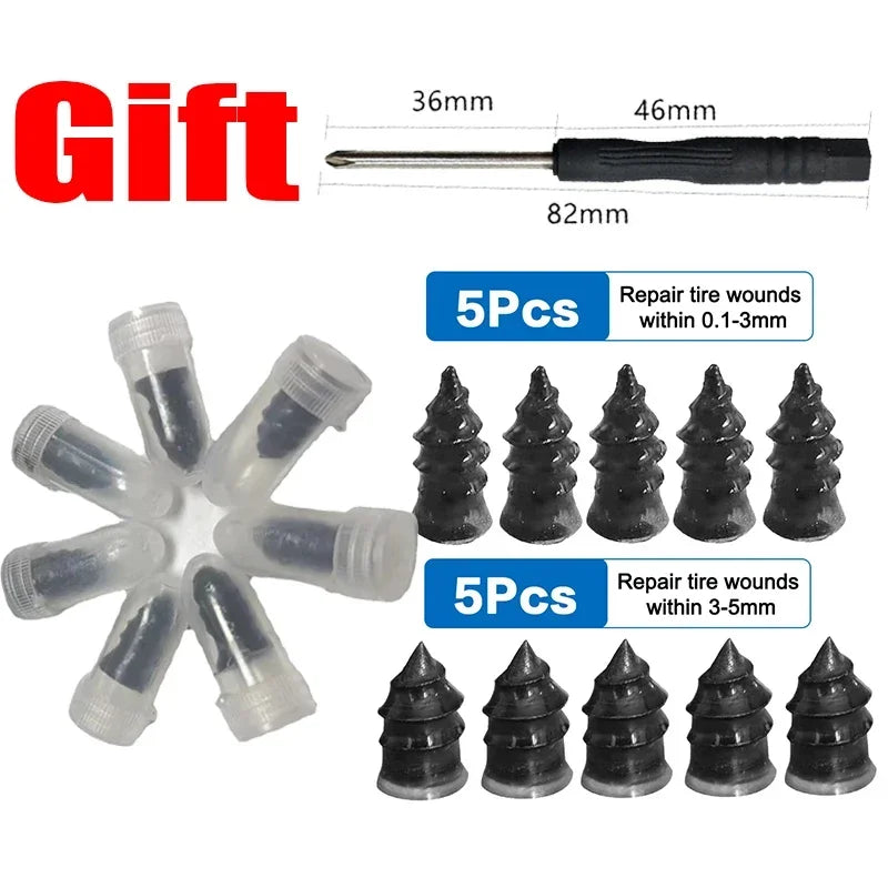 10/20/30Pcs Car Vacuum Tyre Repair Nail Set Motorcycle Tire Puncture Repair Kit for Auto Bike Tubeless Tire Repair Rubber Nails