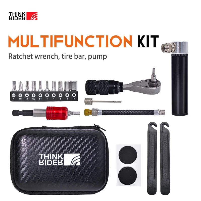 Tinkrider Bicycle Portable Tools Repair Bags Set Multipurpose Bike Toolkit MTB Road Bike Storage Capsule Kit Cycling Pump